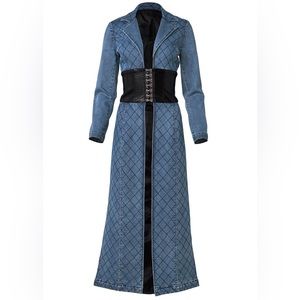 Quilted Jean Coat With Faux-Leather Detail absolutely gorgeous sizes M and L new